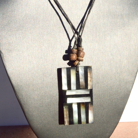 Anti Culture Other - Bohemian Pendant Mother of Pearl Dog Tag Necklace